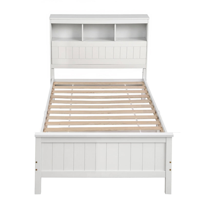 Artiss Single Bed Frame with Storage – White