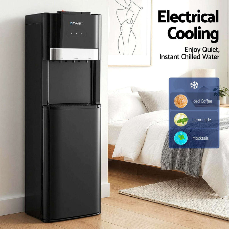 Devanti 3-Tap Bottom Loading Water Cooler Dispenser - Black