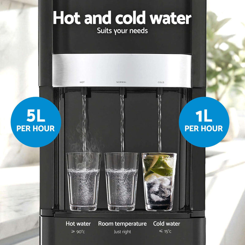 Devanti 3-Tap Bottom Loading Water Cooler Dispenser - Black