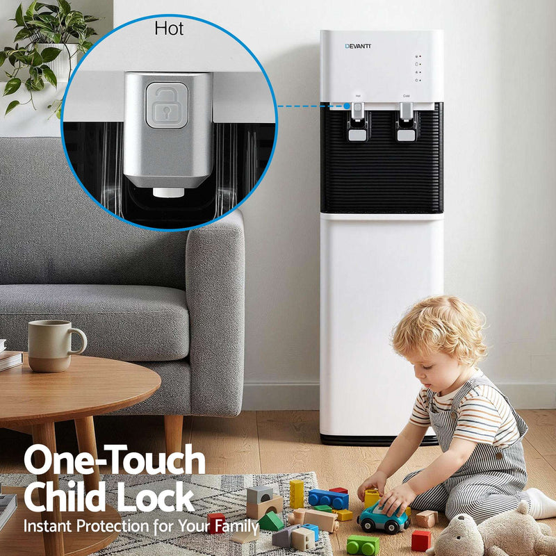 Devanti 2-Tap Bottom Loading Water Cooler Dispenser - White