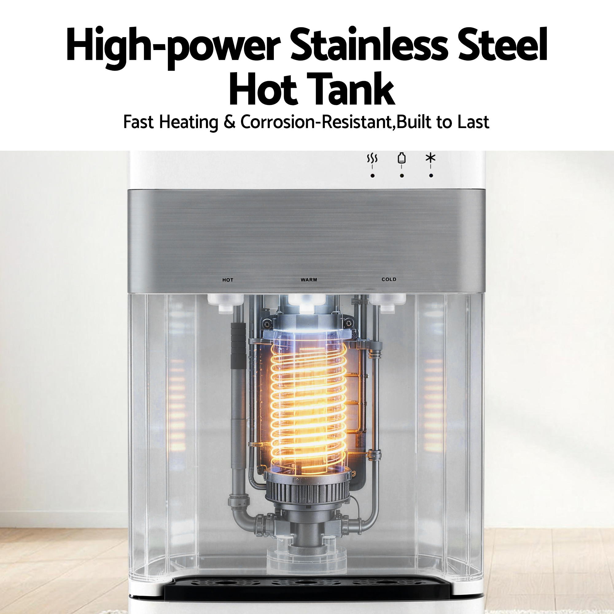 Devanti 3-Tap Bottom Load Water Cooler Dispenser - White