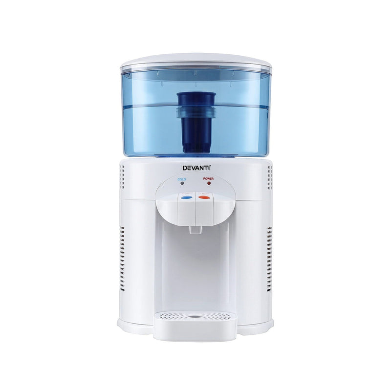 Devanti 5L Bench Top Water Cooler Dispenser with Filter & 2 Taps