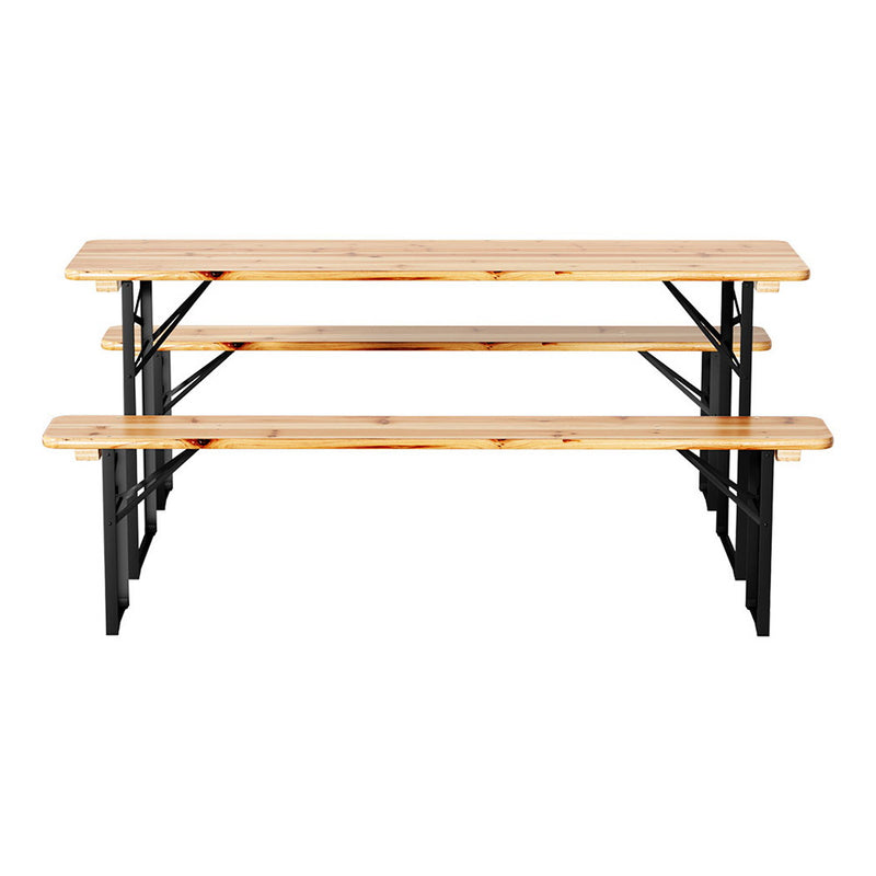Gardeon Outdoor Wooden Bench Dining Set (3-Piece)