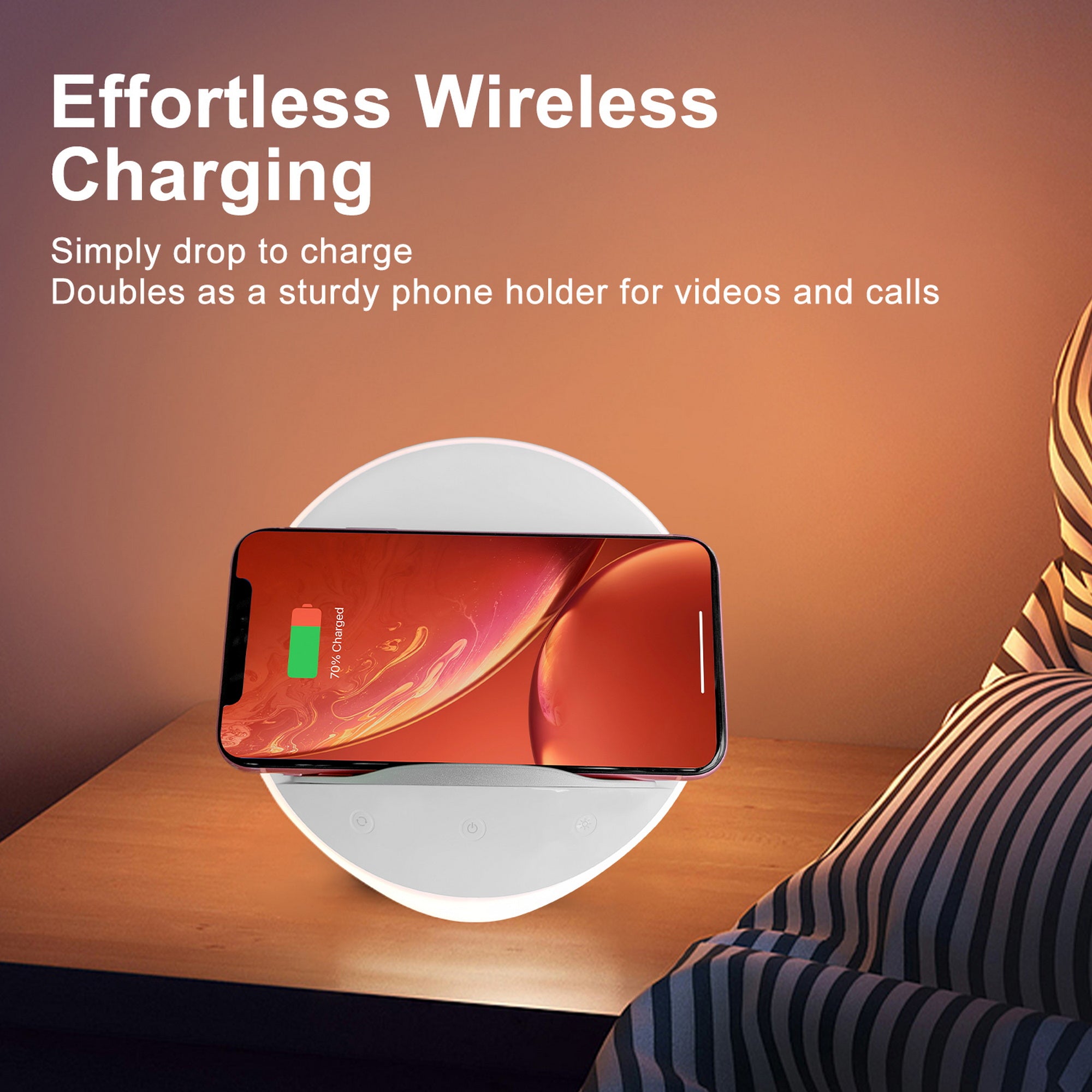 AIPOWER Wireless Charging Bedside Lamp