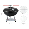 Grillz Portable Charcoal BBQ Grill with Lid
