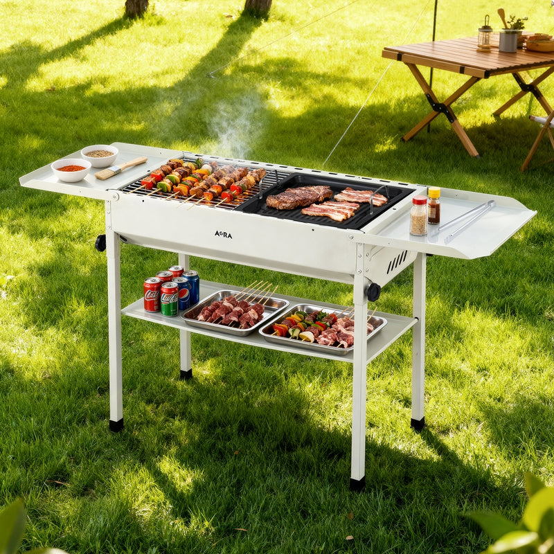 Grillz Portable BBQ Grill – Stainless Steel Racks & Pans
