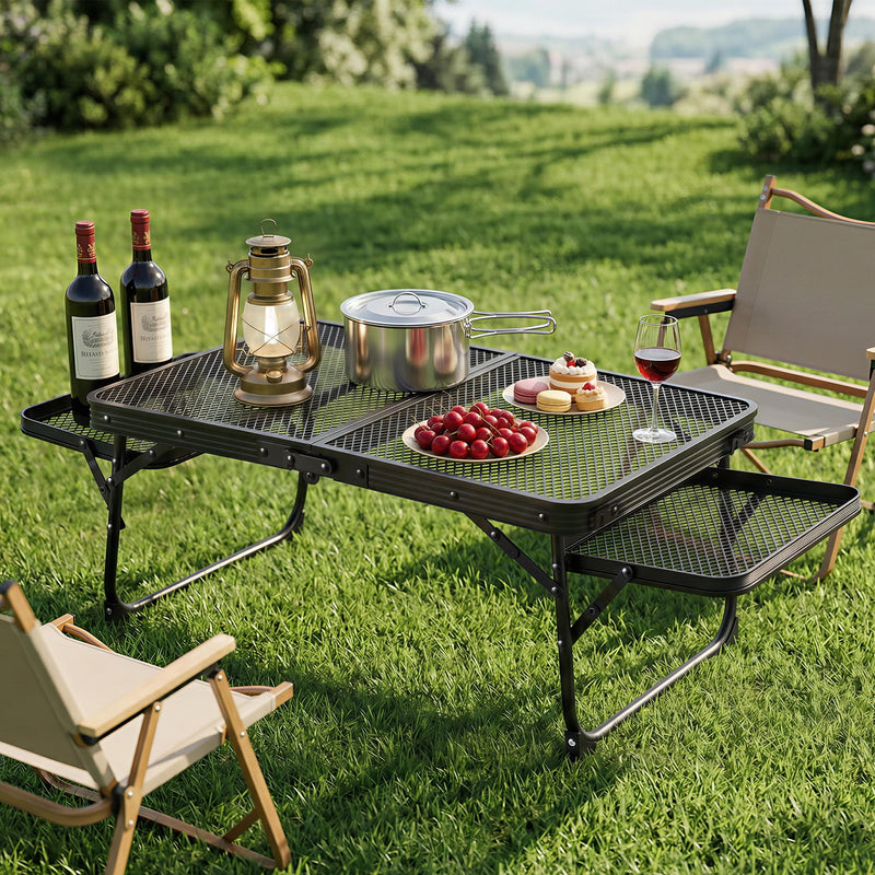 Weisshorn Portable Mesh Camping Table Folding Grill Desk
