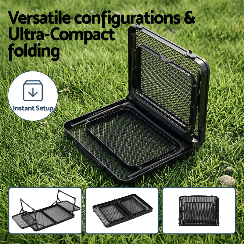 Weisshorn Portable Mesh Camping Table Folding Grill Desk