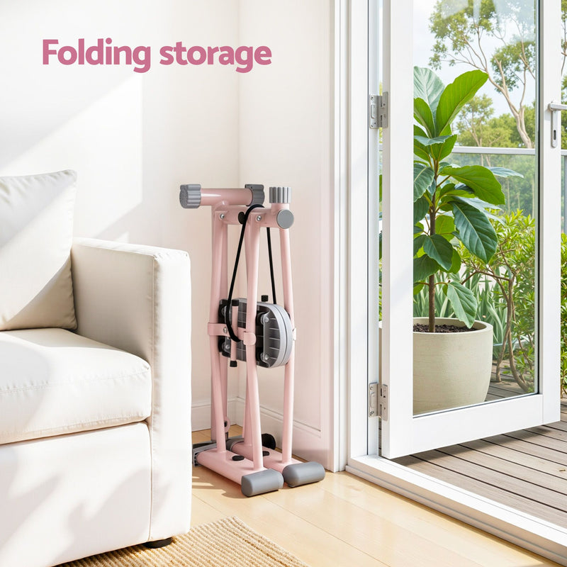 Everfit Foldable Ski Exercise Machine – Pink