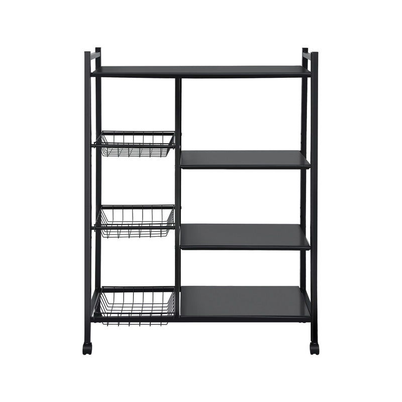 Artiss Kitchen Baker’s Rack 4-Tier – Storage Shelf with Baskets & Castors