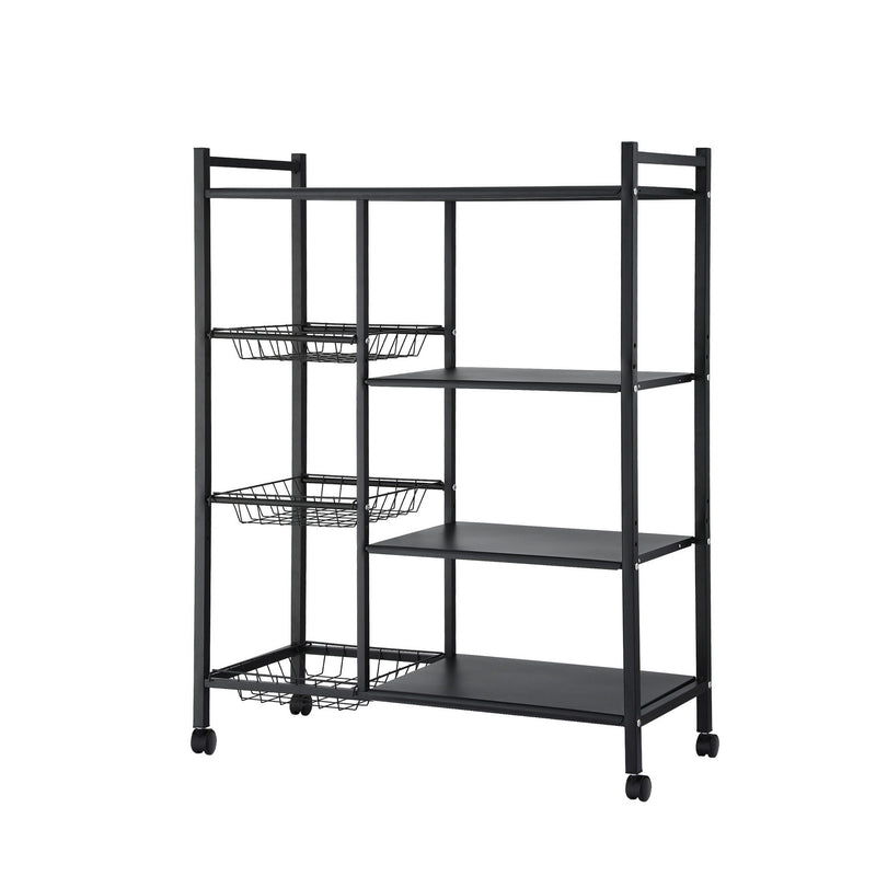Artiss Kitchen Baker’s Rack 4-Tier – Storage Shelf with Baskets & Castors