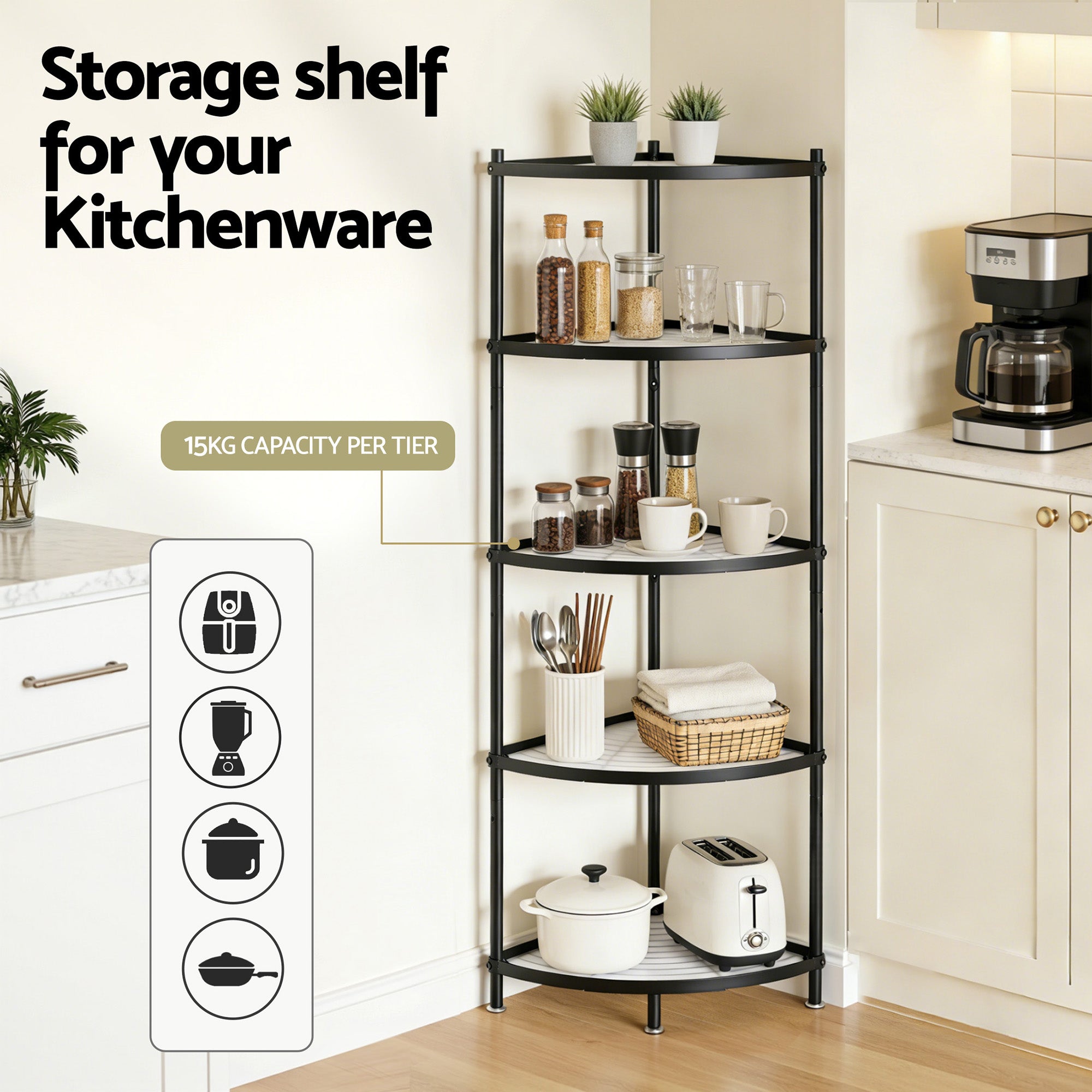 Artiss 5-Tier Corner Kitchen Rack