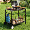 Weisshorn BBQ Prep Table & Outdoor Kitchen Trolley – Black