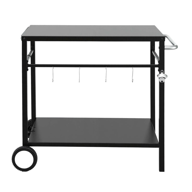 Weisshorn BBQ Prep Table & Outdoor Kitchen Trolley – Black