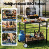 Weisshorn BBQ Prep Table & Outdoor Kitchen Trolley – Black