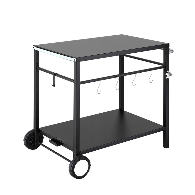 Weisshorn BBQ Prep Table & Outdoor Kitchen Trolley – Black