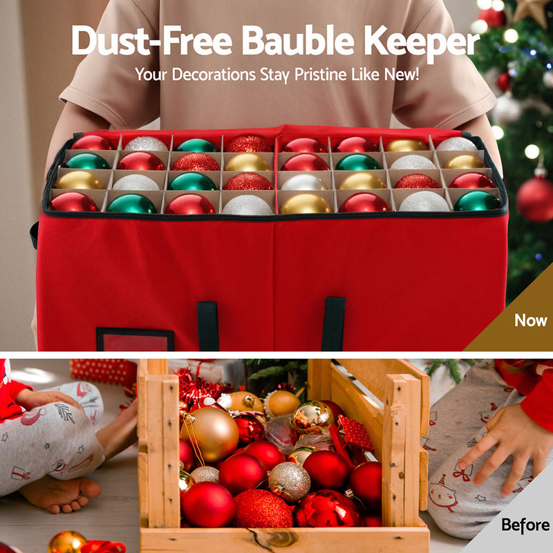 Christmas Baubles Storage Box 128 Slots Decor Ornaments Container