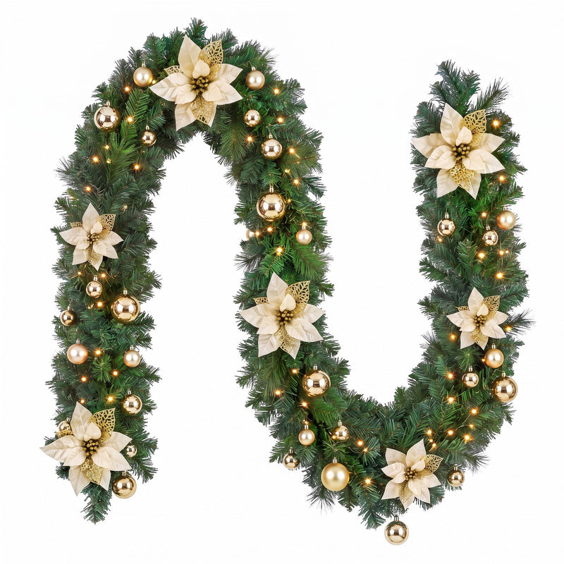 2.7M Christmas Garland – 200 Tips & LED Lights