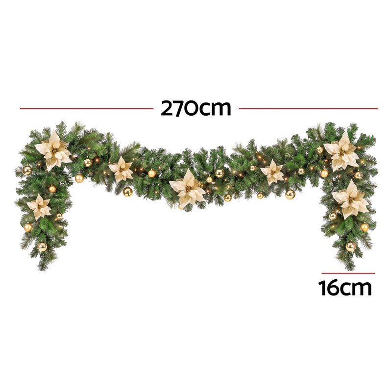 2.7M Christmas Garland – 200 Tips & LED Lights