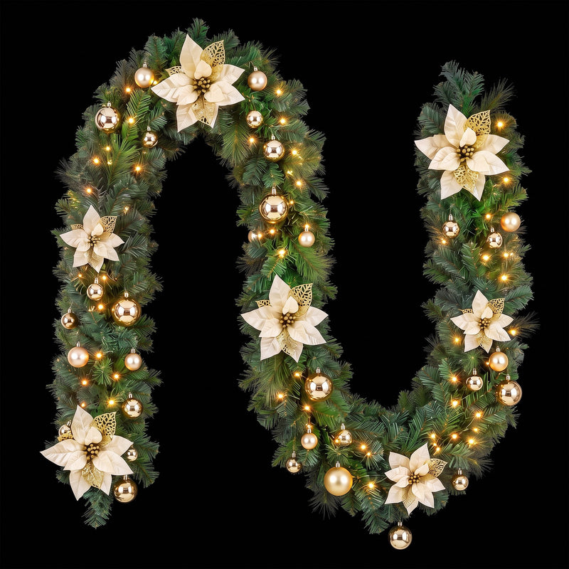 2.7M Christmas Garland – 200 Tips & LED Lights