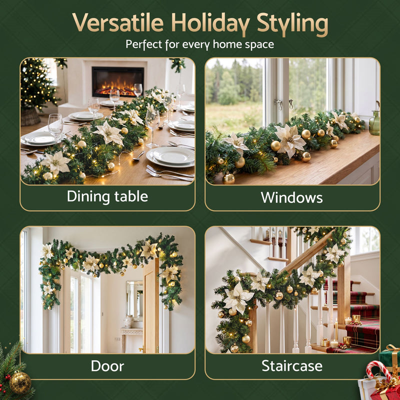 2.7M Christmas Garland – 200 Tips & LED Lights