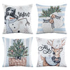Jingle Jollys Christmas Cushion Covers Set of 4 Pillow Covers 45x45cm with 4 Cute Patterns Blue