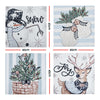 Jingle Jollys Christmas Cushion Covers Set of 4 Pillow Covers 45x45cm with 4 Cute Patterns Blue