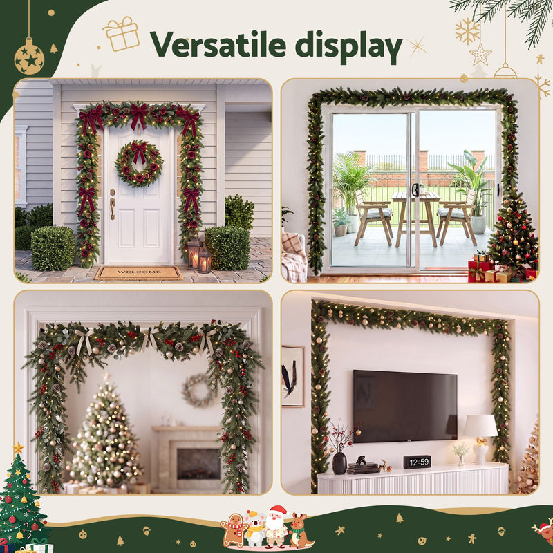 Adjustable Christmas Garland & Wreath Door Hanger 85–160cm