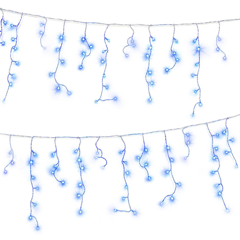 Jingle Jollys 32M Solar Christmas Icicle String Lights 960 LED – Blue