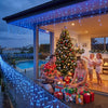 Jingle Jollys 32M Solar Christmas Icicle String Lights 960 LED – Blue