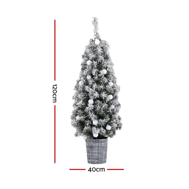 1.2M Potted Snowy Xmas Tree