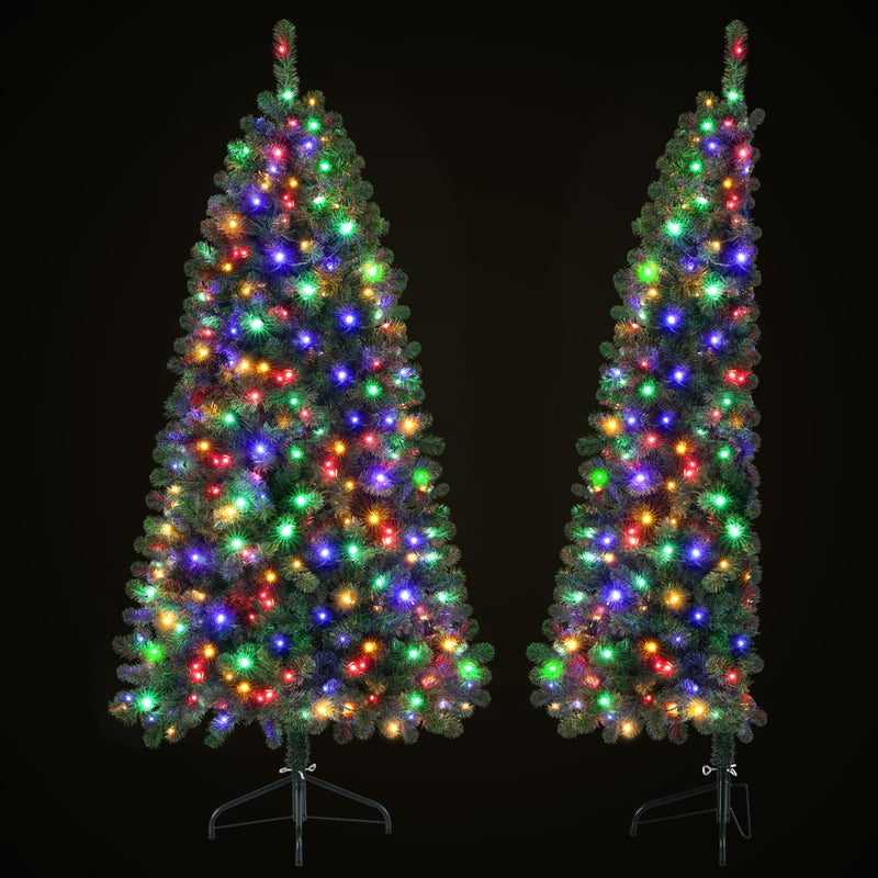 Jingle Jollys 1.8M Corner Christmas Tree – LED Multi-Colour