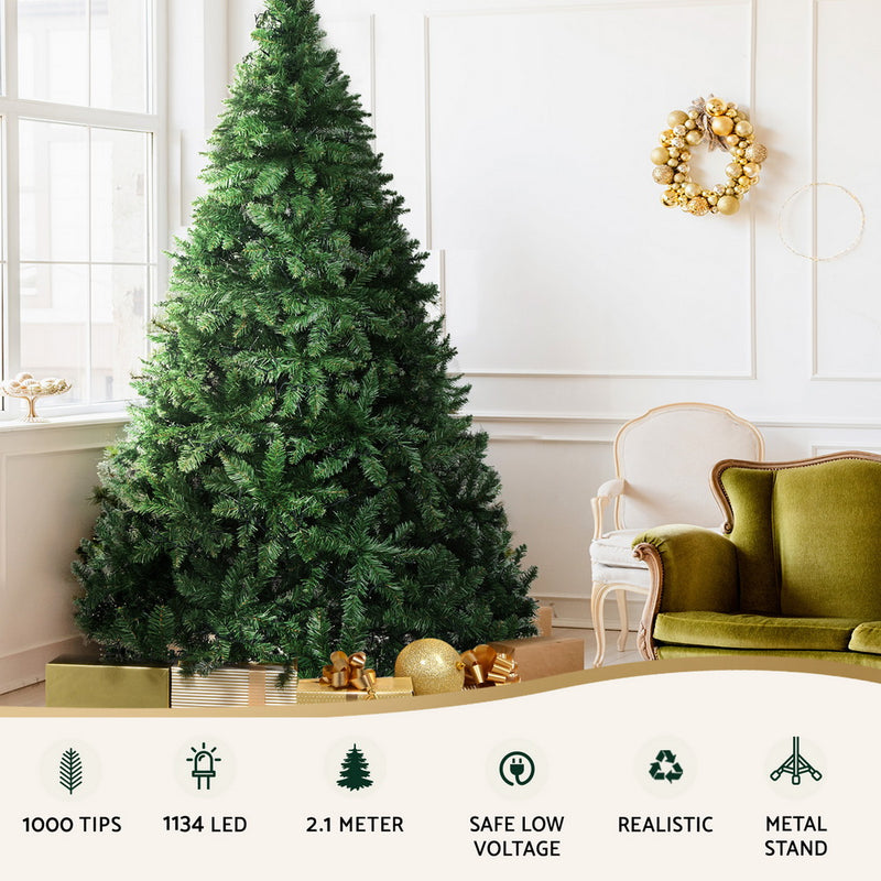 2.1M Pre-Lit Christmas Tree 1134 Warm White LED Lights