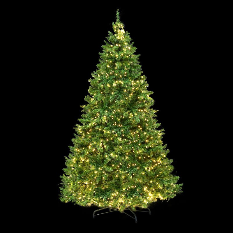 2.7m Pre-Lit Fir Christmas Tree – 1,800 Warm White LEDs