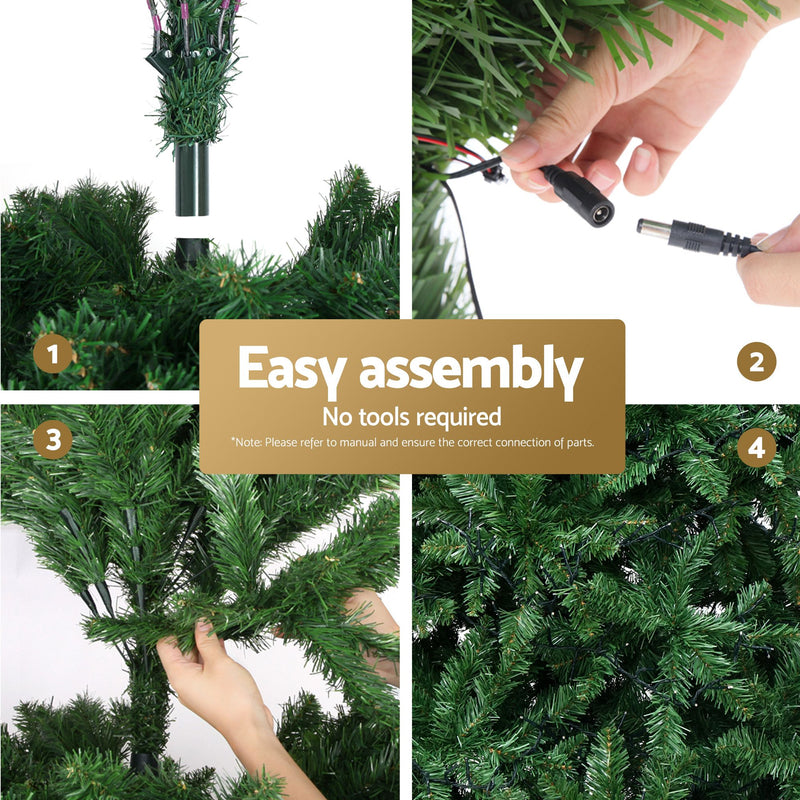 2.7m Pre-Lit Fir Christmas Tree – 1,800 Warm White LEDs