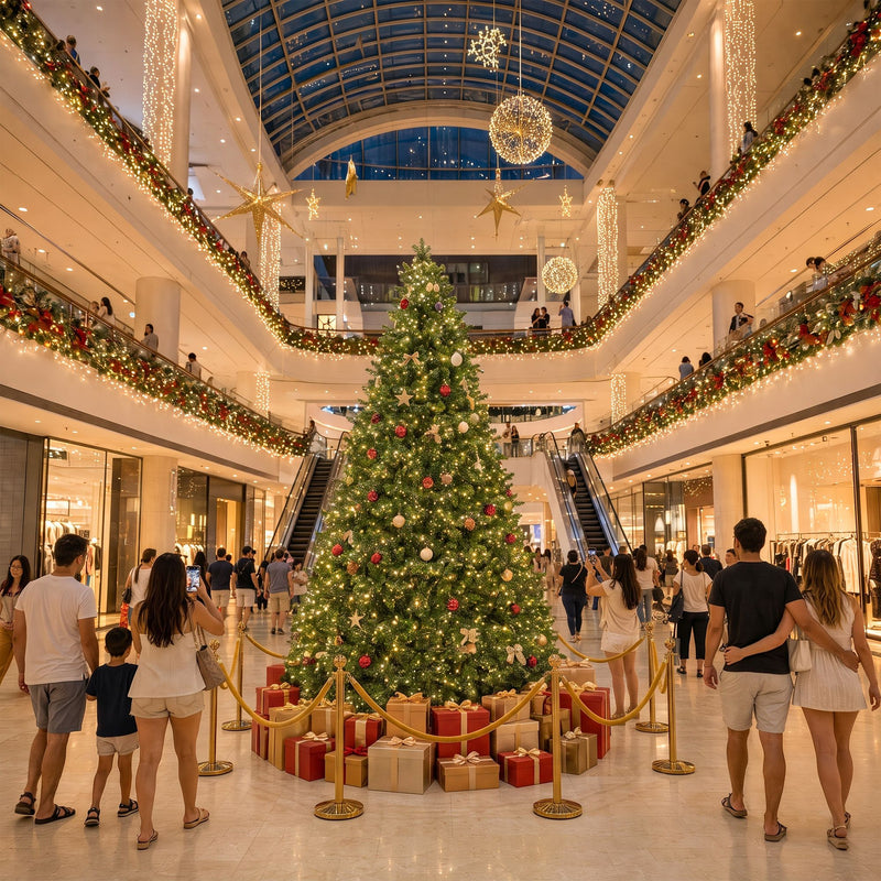 2.7m Pre-Lit Fir Christmas Tree – 1,800 Warm White LEDs