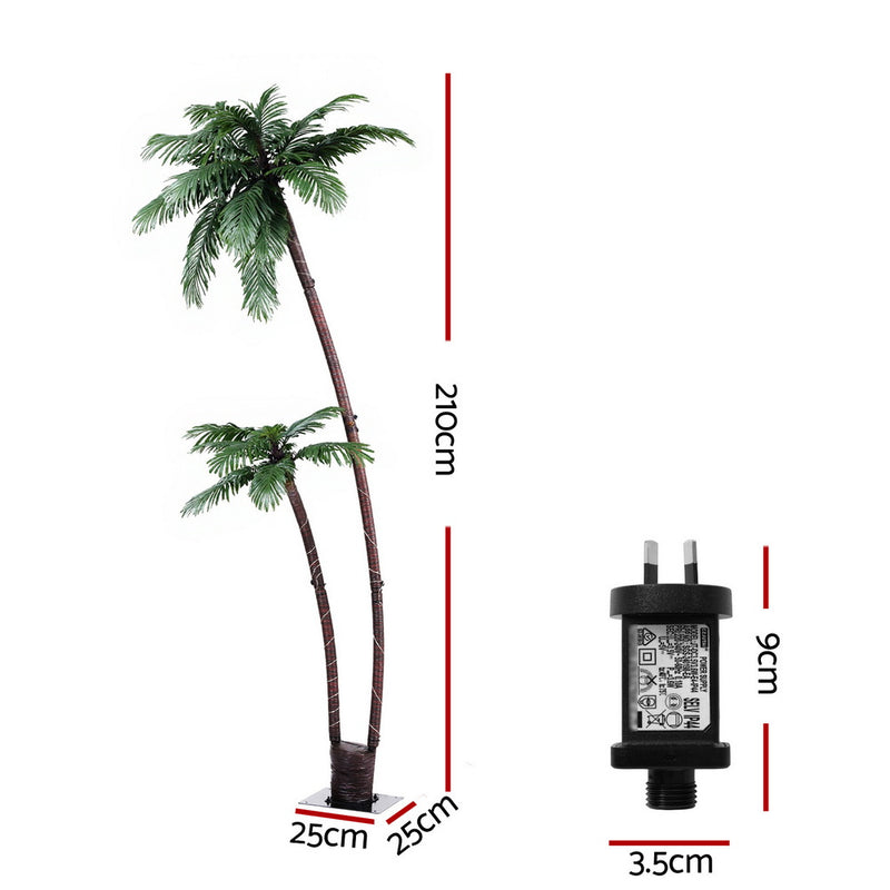2.1m LED Lighted Christmas Palm Trees
