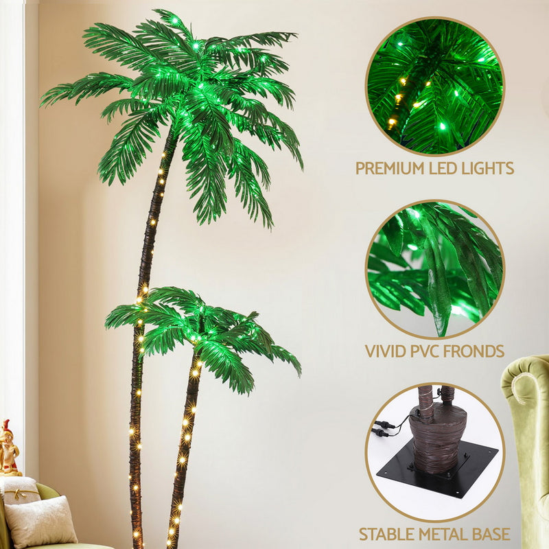 2.1m LED Lighted Christmas Palm Trees