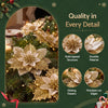 10-Piece Christmas Poinsettia Flower Decoration Set