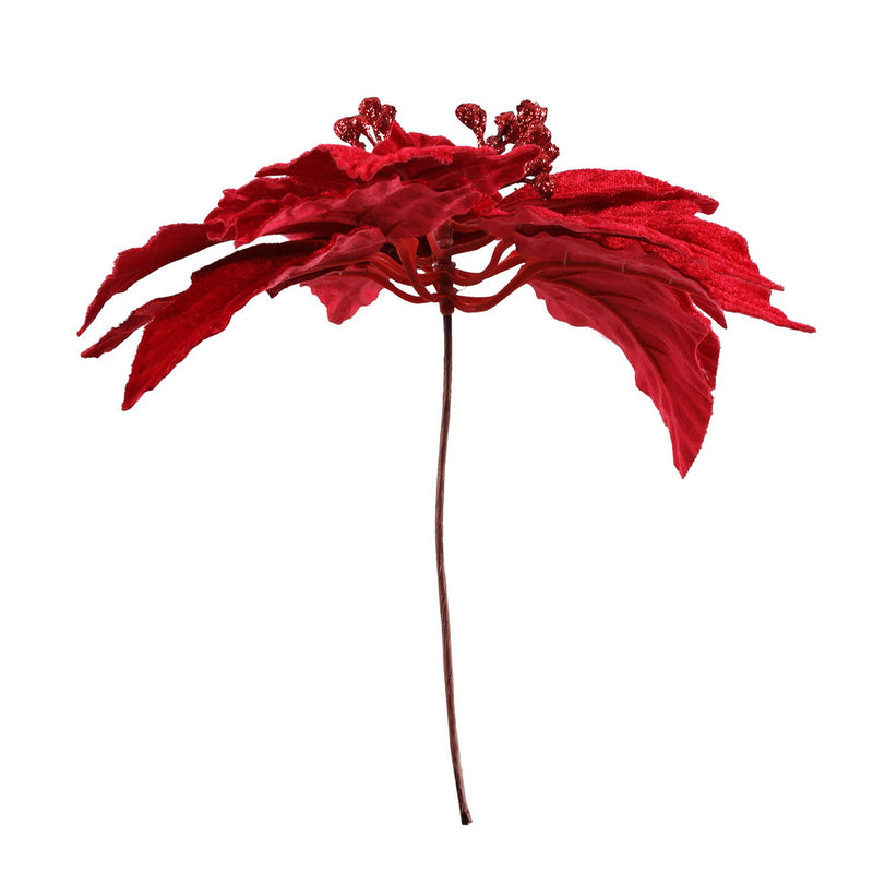 14Pcs Christmas Tree Flowers Set Xmas Garland Wreath Red