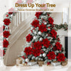 14Pcs Christmas Tree Flowers Set Xmas Garland Wreath Red