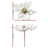 14Pcs Christmas Tree Flower Set Xmas Garland Wreath Magnolia White