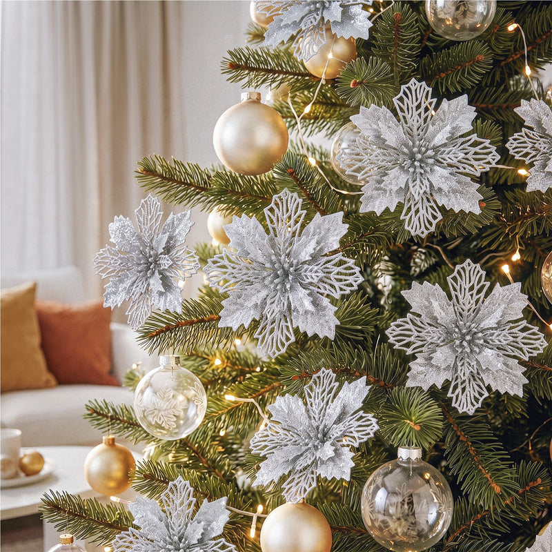 20-Piece Gold Christmas Poinsettia Flower Set