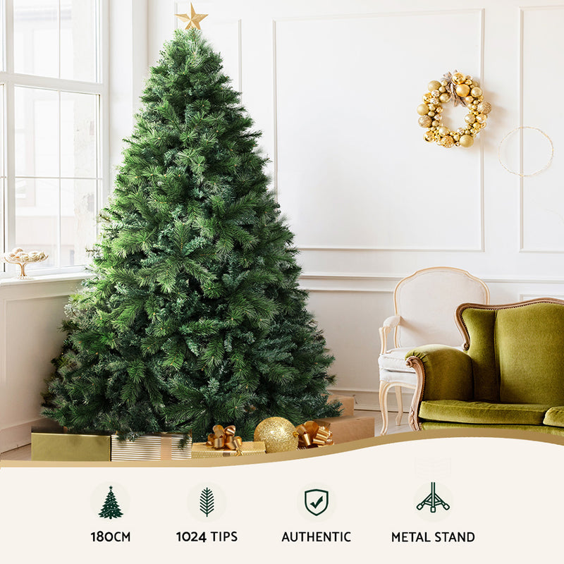 1.8m Green Pine Christmas Tree – 1,024 Tips