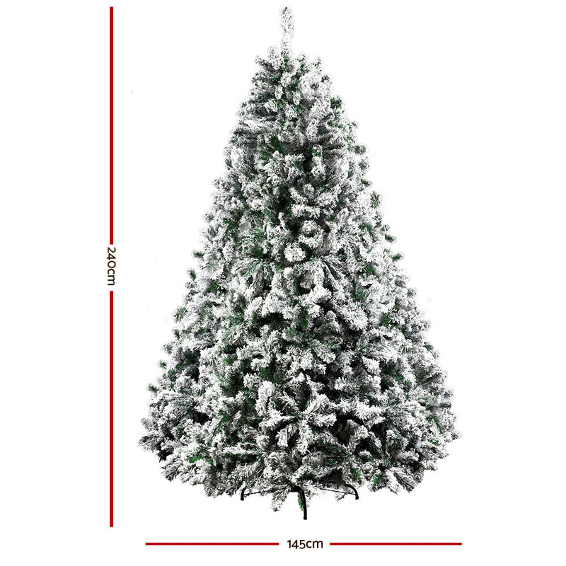 2.4M Snow Flocked Christmas Tree 1500 Tips