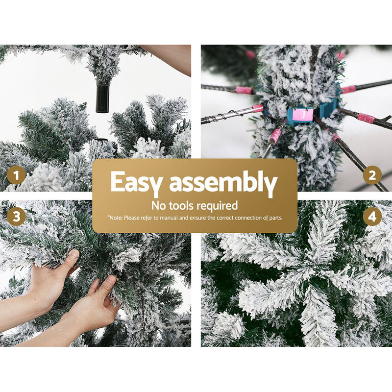 2.4M Snow Flocked Christmas Tree 1500 Tips