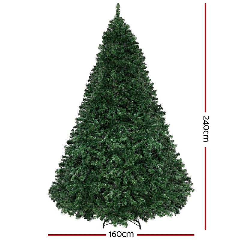 2.4M Christmas Tree with Multi Colour LED Lights & 8 Modes
