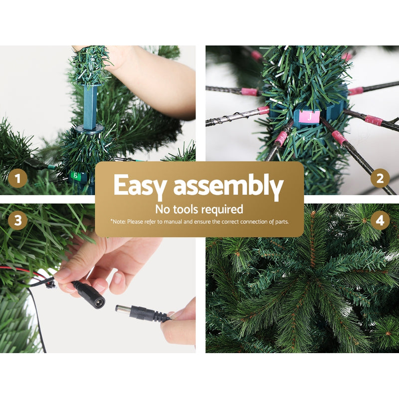 2.4M Christmas Tree with Multi Colour LED Lights & 8 Modes