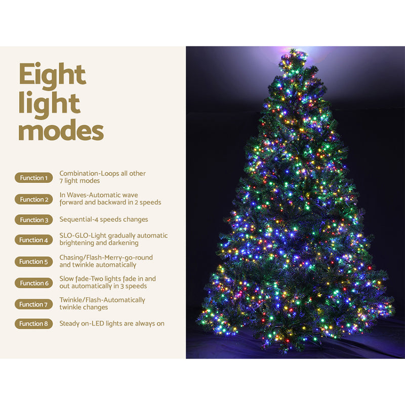 2.4M Christmas Tree with Multi Colour LED Lights & 8 Modes