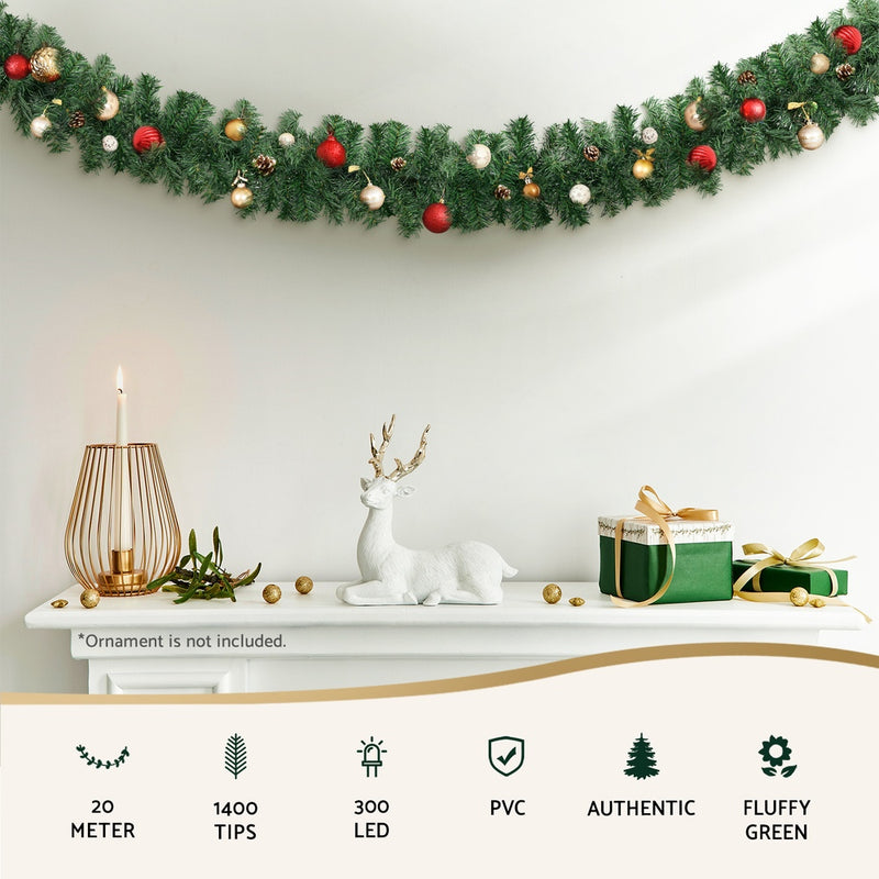 20M Christmas Garland LED 1400 Tips